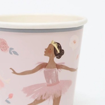 Meri Meri Pappbecher Ballerina, 8 Stück – Perfekte Becher für Ballett-Partys | Bakeria