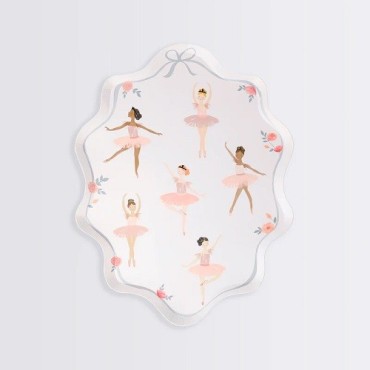 Meri Meri Ballerina Teller, 8 Stück – Tanzende Ballerinas für deine Feier