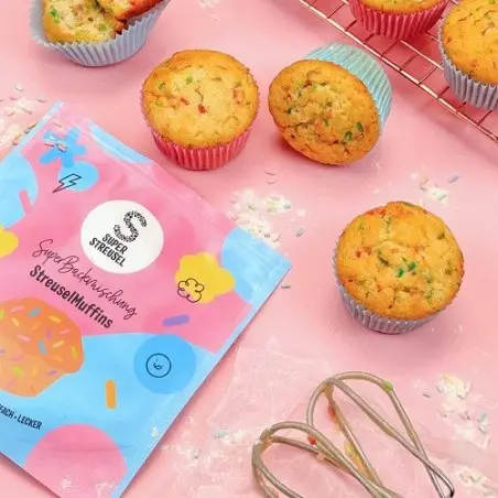SuperStreusel SuperBackmischung StreuselMuffins – Bunte Muffins mit Konfettistreuseln