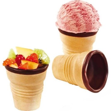 DeBeukelaer Decor on Ice Waffelbecher 16er – Knusprige Becher für Eis & Desserts