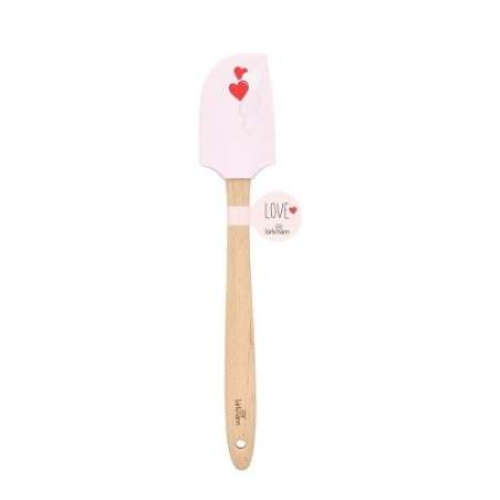 Birkmann Teigschaber LOVE 32cm – Rosa Design mit Herzluftballons für liebevolles Backen
