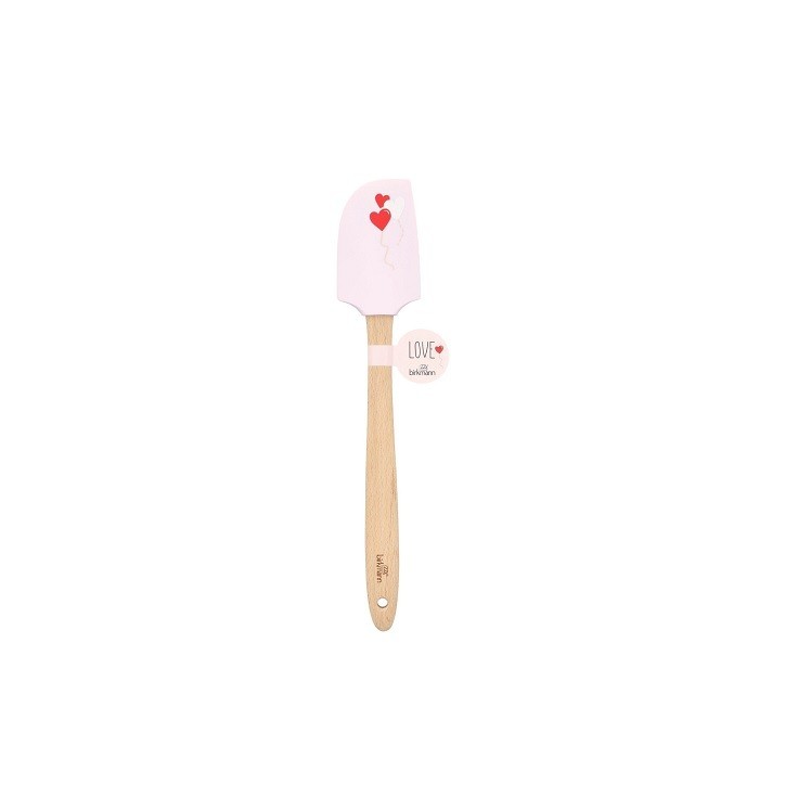 Dough Scraper LOVE 32cm – Pink Spatula with Heart Balloon Design for Baking with Love