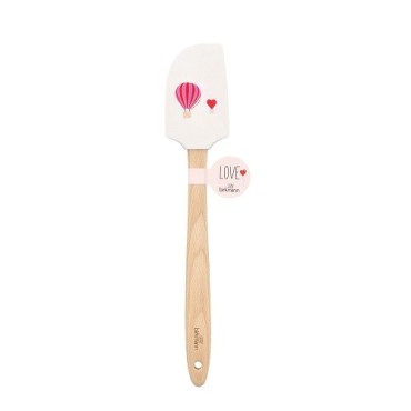Birkmann Dough Scraper LOVE 32cm – Pink Spatula with Hot Air Balloon Design for Baking with Love