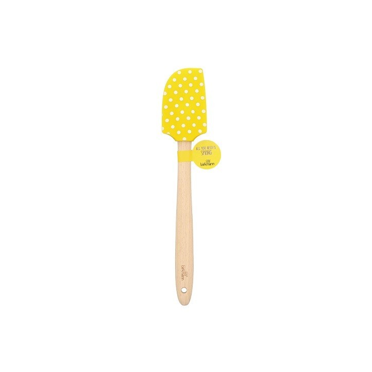 Birkmann Teigschaber Gelb Gepunktet (32 cm) – Flexibel & Hitzebeständig für Backen & Kochen | Bakeria