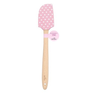 Birkmann Silicone Scraper Pink with Dots (32 cm) – Flexible & Heat-Resistant for Baking & Cooking | Bakeria
