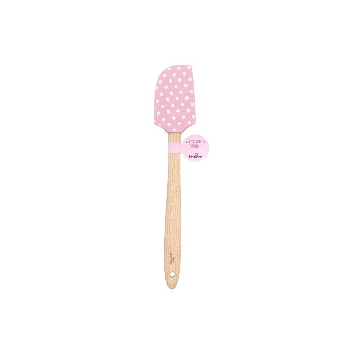Birkmann Teigschaber Rosa mit Tupfen (32 cm) – Flexibel & Hitzebeständig für Backen & Kochen | Bakeria
