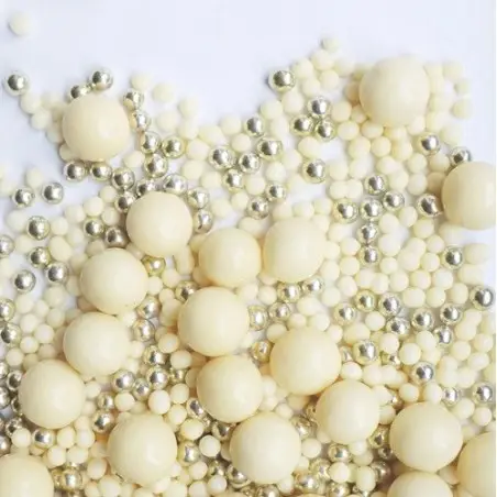 ScrapCooking Chocolate Pearls Decor – White and Gold Chocolate Pearls for Desserts