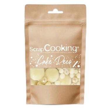 ScrapCooking Chocolate Pearls Decor – White and Gold Chocolate Pearls for Desserts