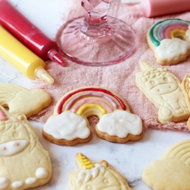 Prägeausstecher Einhorn & Regenbogen - Keksausstecher zum Backen mit Kindern