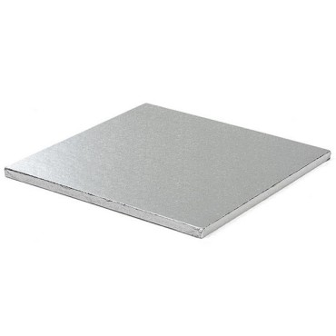 Decora Tortenplatte aus Karton Silberfolie 35x35cm