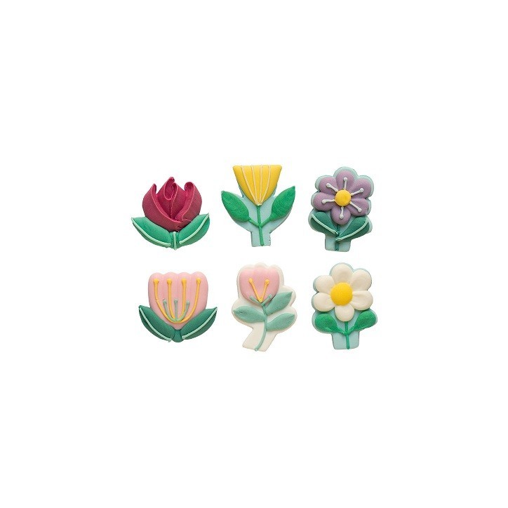 Decora Spring Flower Sugar Decorations, 6 pcs Decora Spring Flower Sugar Decorations, 6 pcs