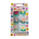 Decora Frühlingsblumen Zuckerdekor, 6 Stück