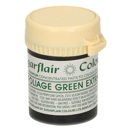 Sugarflair Max Concentrate Paste Colour FOLIAGE GREEN 42g – Intensives Grünes Farbpaste für Fondant und Marzipan