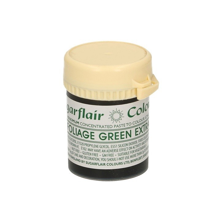 Sugarflair Maximum Concentrated Paste Colour – Foliage Green Extra 42g – Bold Food Coloring for Fondant & Buttercream