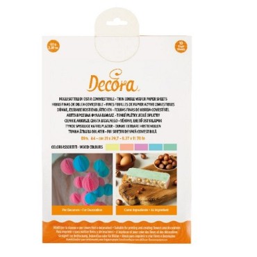 Decora Colored Edible Paper, 10 Sheets – Perfect for Creative Cake Decoration