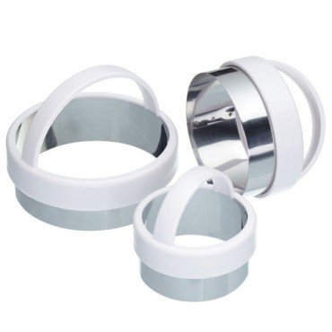 KitchenCraft Stainless Steel Pastry Cutters – 3-Piece Set with Handle