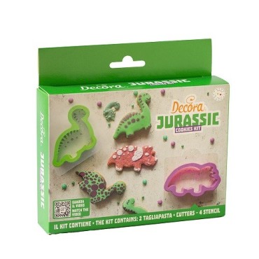 Dinosaurer Keks Ausstecher Geschenkset - Decora Dino Ausstecher & Stencil Set