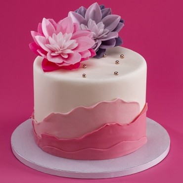 Giant Waferpaper Flower - DeKora 14cm Edible Wafer Water Lily Pink, 1 pcs
