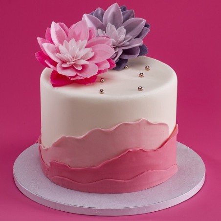 Giant Waferpaper Flower - DeKora 14cm Edible Wafer Water Lily Pink, 1 pcs