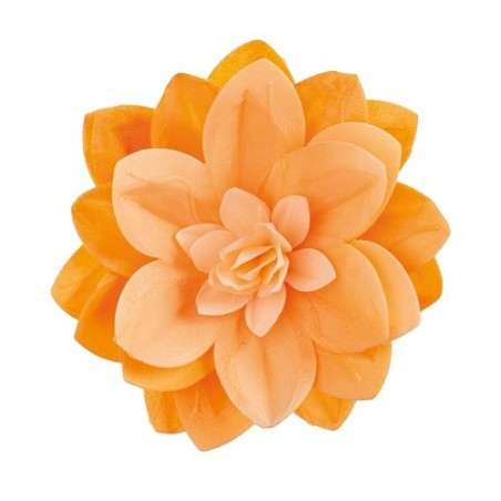 Oblaten-Blume - DeKora 14cm Esspapier Wasserlilie Orange, 1 Stück