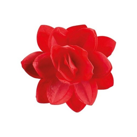 Giant Waferpaper Flower - DeKora 13cm Edible Paper Wafer Flower Red, 1 pcs