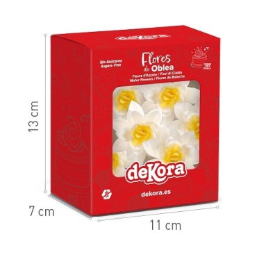 DeKora 7cm Esspapier Waffelblumen Weiss, 10 Stück