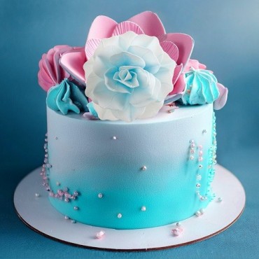 Giant Waferpaper Flower - DeKora 12.5cm Large Edible Paper Wafer Rose Blue, 1 pcs