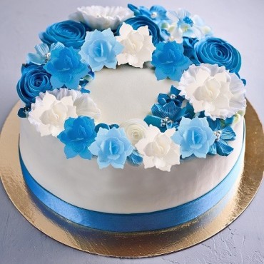 Edible Waferflowers Water Lilies Blue/White – Gluten-Free Cake Decoration