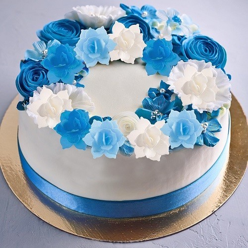 deKora 4.5cm Edible Wafer Paper Mini Water Lily Blue/White, 8pcs