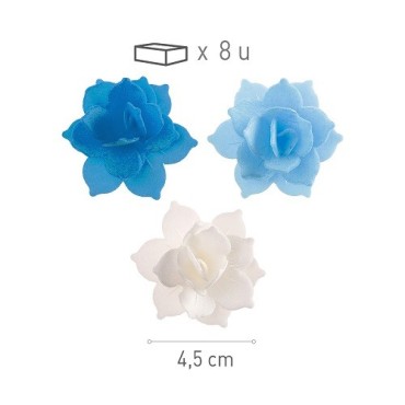 Edible Waferflowers Water Lilies Blue/White – Gluten-Free Cake Decoration
