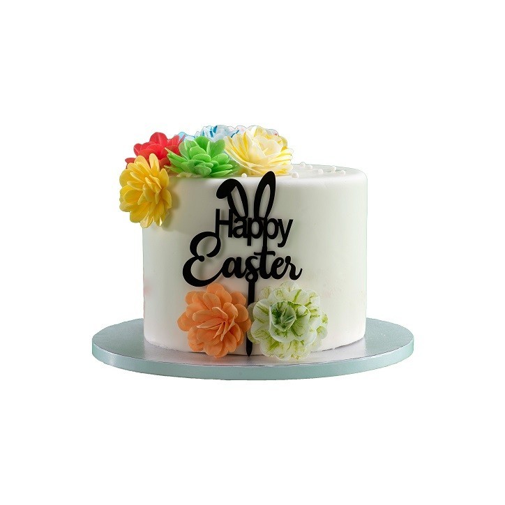 Dekora Happy Easter Cake Topper (16.5x10.5 cm) – Fun Easter Cake Decoration with Bunny Ears Dekora Happy Easter Cake Topper (16.5x10.5 cm) – Fun Easter Cake Decoration with Bunny Ears