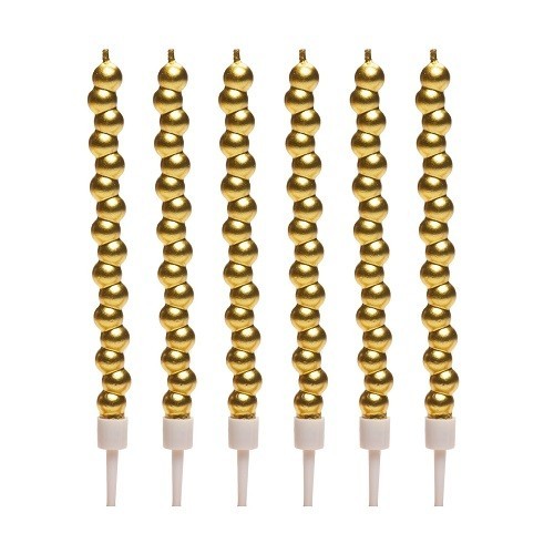 deKora 14cm Bubble Candles Gold, 6 pcs