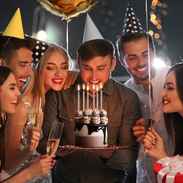 DeKora Silver Bubble Candles 14cm - Elegant Cake Decoration for Special Occasions