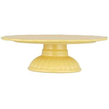 Ib Laursen Mynte Lemonade Cake Stand 29 cm | Vintage Design | Yellow Cake Stand with Waves