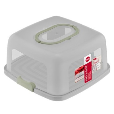 Cake Storage Box Rectangular Prep&Bake 37x33cm – Secure Transport & Freshness for Your Cakes