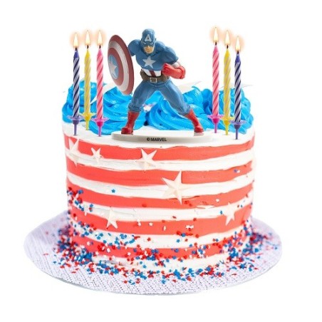 🎂 Captain America Tortentopper – Marvel Avengers Kuchendeko mit Kerzen