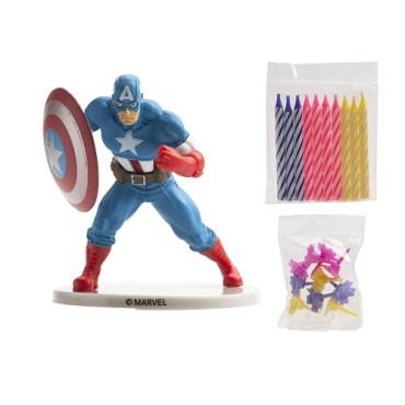 🎂 Captain America Cake Topper – Marvel Avengers Cake Decoration with Candles