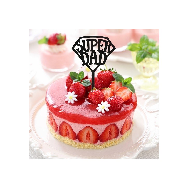 🎂 SUPER DAD Cake Topper – Perfekte Kuchendeko für Vatertag & Geburtstag