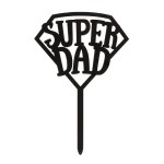 deKora Kuchen Topper SUPER DAD, 15x10cm