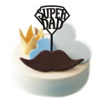 deKora Kuchen Topper SUPER DAD, 15x10cm