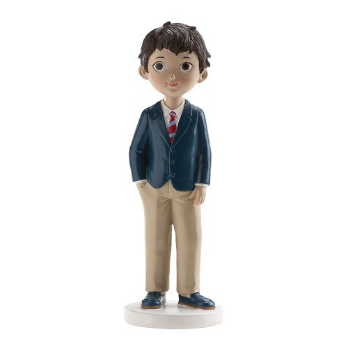 deKora Communion / Confirmation Boy with Tie Cake Topper, 16.4cm