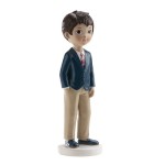 deKora Communion / Confirmation Boy with Tie Cake Topper, 16.4cm