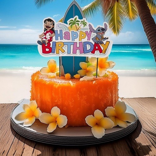 DeKora Disney Lilo & Stitch Happy Birthday Cake Topper, 17.5cm