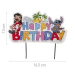 DeKora Disney Lilo & Stitch Happy Birthday Cake Topper, 17.5cm