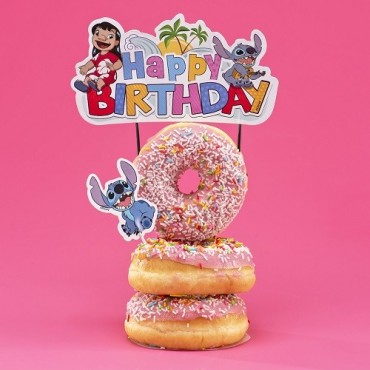 DeKora Stitch & Lilo Happy Birthday Cake Topper, 17.5cm & Perfect for Disney Fans 🎂