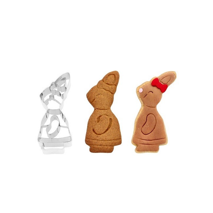 Birkmann Ausstechform Hase im Kleid – 8 cm Prägeform für Ostern