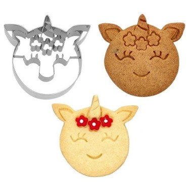 Birkmann Unicorn Head Embossed Cookie Cutter – Stainless Steel 7.5 cm