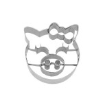 Birkmann Pig Head with Bow Cookie Cutter with imprint, 6.5cm
