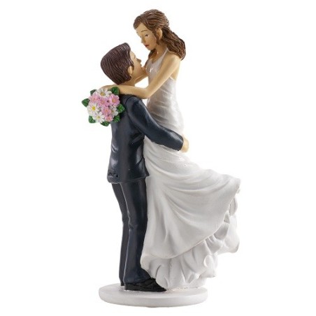 Dekora Tortentopper "Braut in seinen Armen" – Hochzeitspaar 18cm aus Poliresin