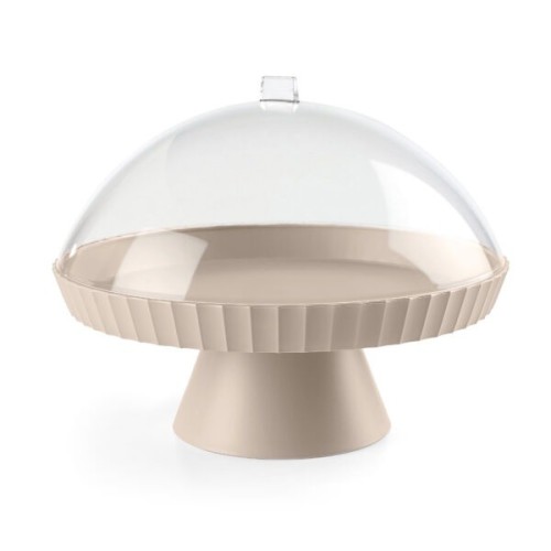 BlimPlus Agora Moka Grey Cake Stand with Dome 30cm